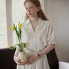 Peulaudeumali Pm_Collar Puff Sleeve White Dress