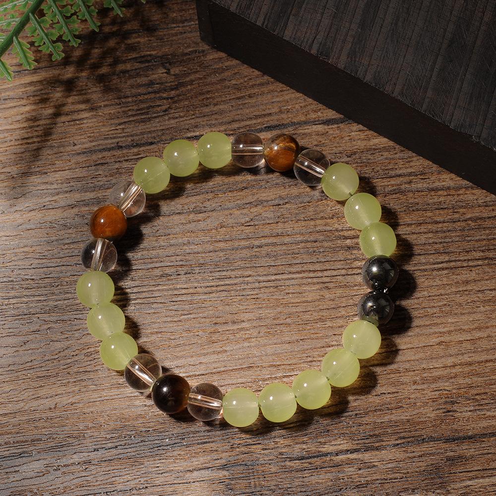 Prehnite Tiger Eye Clear Quartz Black Hematite Beaded Bracelet Fresh Fashion Jewelry For Men Women Daily Wear Gift