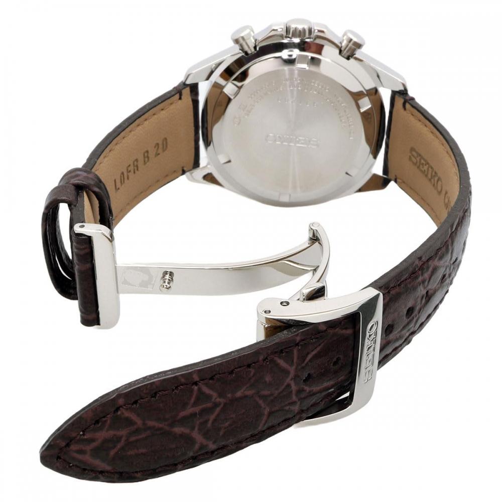 Seiko SEIKO 15 Second Chronograph Quartz Watch Men's SBTR017 Green Brown Leather