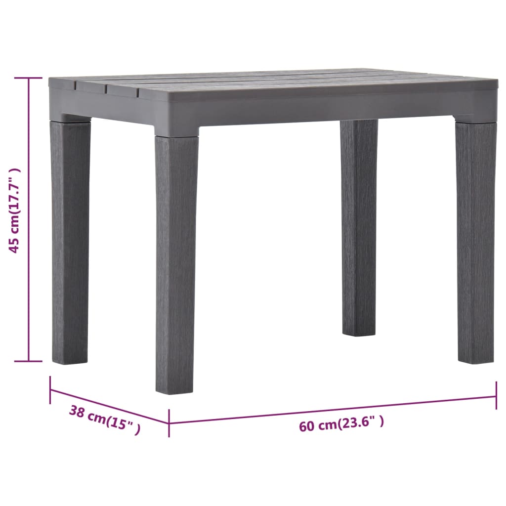 Outdoor Table Set with 2 Benches Plastic Brown
