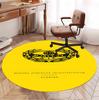 Mjallby AIF Pattern Round Rug, Indoor/Outdoor Mat, for Picnic, Gameroom, Bedroom, Office, Living Room, Home Decor Carpet, Birthday Gift