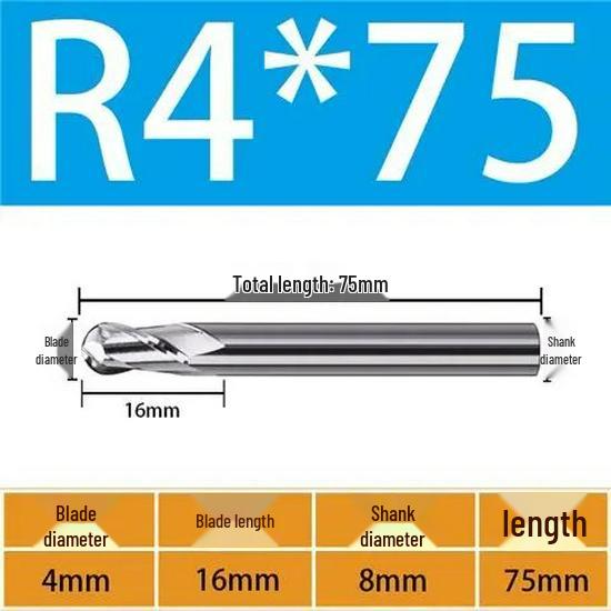 65° Metal Ceramic Flat-Bottom End Mill/Ball Nose End Mill/High-Gloss Mirror Face Mill