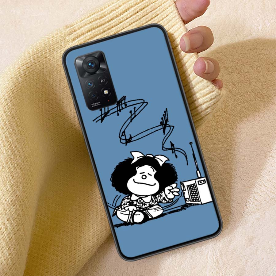 Mafalda Cartoon Phone Case For Redmi 13C 14C Note 14 13 Pro Plus 5G Clear Capa 12 12C 10A 10C 10 9A 9C 9T 9 8 Pro Cover TPU Shel