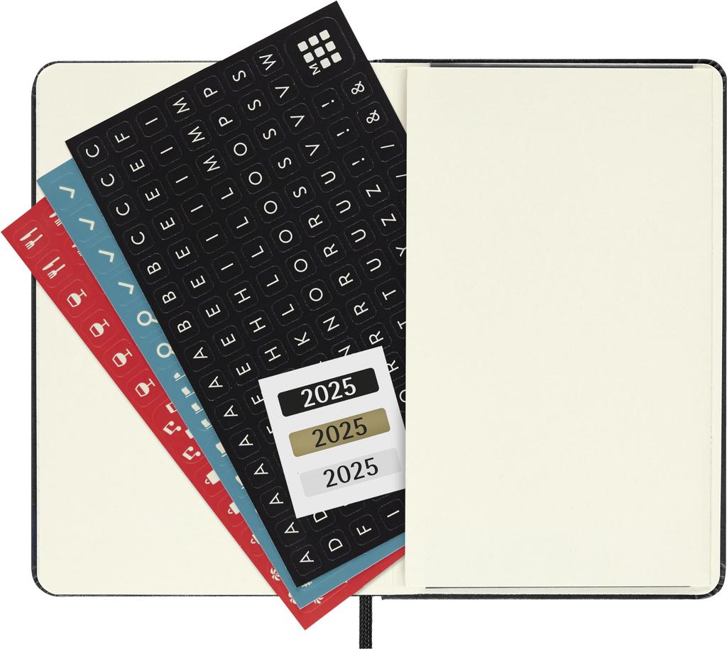 Moleskine Notebook 2025 January Start 12 Months Weekly Diary Vertical Pocket Size x Hard Cover Black DHB12WV2Y25 (9cm 14cm)