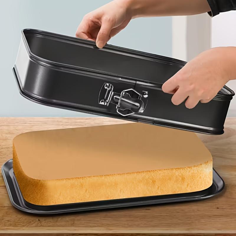 Extra Large Leak-Resistant Rectangular Cake Baking Pan with Non-Stick Easy-Release Base - Sturdy Carbon Steel Bakeware Large Springform Cake Mold
