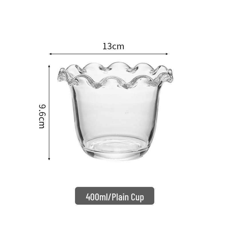 Trendy INS Style Glass Dessert & Drink Cup for Ice Cream, Milkshakes, and Juices