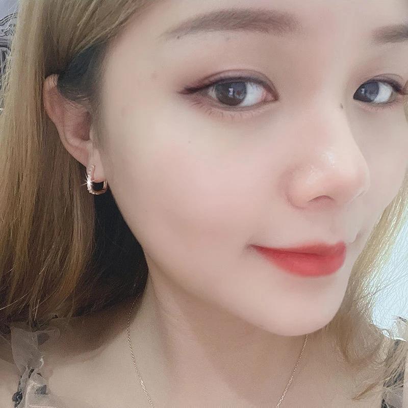 JewelryTop Sterling Kristall Schmuck Mode Zirkon Kreis Creolen für Frau Dame Hochzeit Party Geschenk Neue