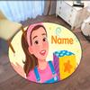 Custom Name Ms. Rachel Printed Round Rug Carpet Chair Rug Area Rug Entryway Doormats,for Office Chair Living Room Bedroom Kitchen Room.