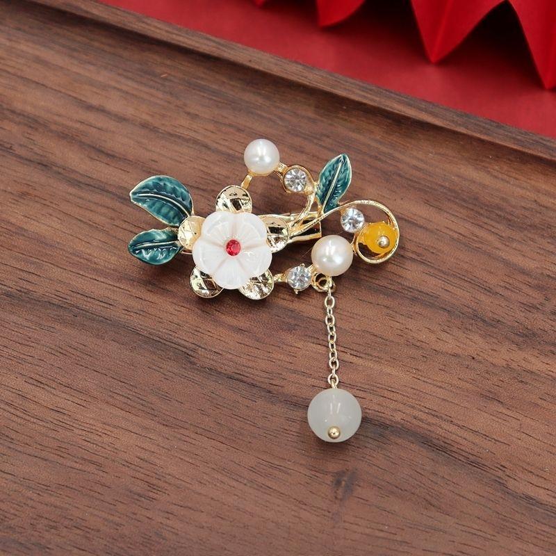 

Броши в старинном стиле Элегантные жемчужные булавки Лацканы ципао Аксессуары для ханьфу, Корсажи 370