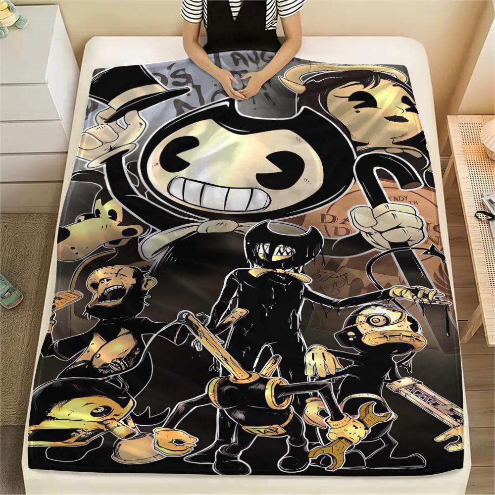 1Pc Bendy Print Flannel Blanket, High quality Comfortable for All Seasons, Home Decor, Warmth and Comfort, Perfect for Christmas Gifts