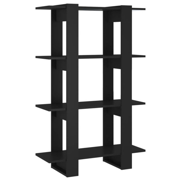 Bibliothèque - Noir - 80x30x123,5 cm - Bois - Contemporain - Meuble de salon