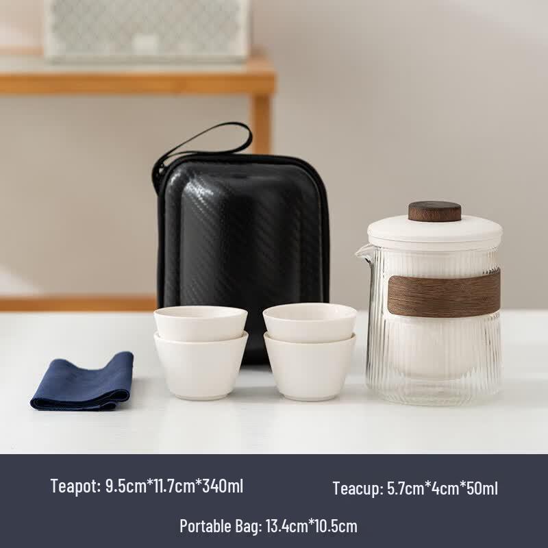 Nordic Ceramic Portable Tea Set with Glass Infuser