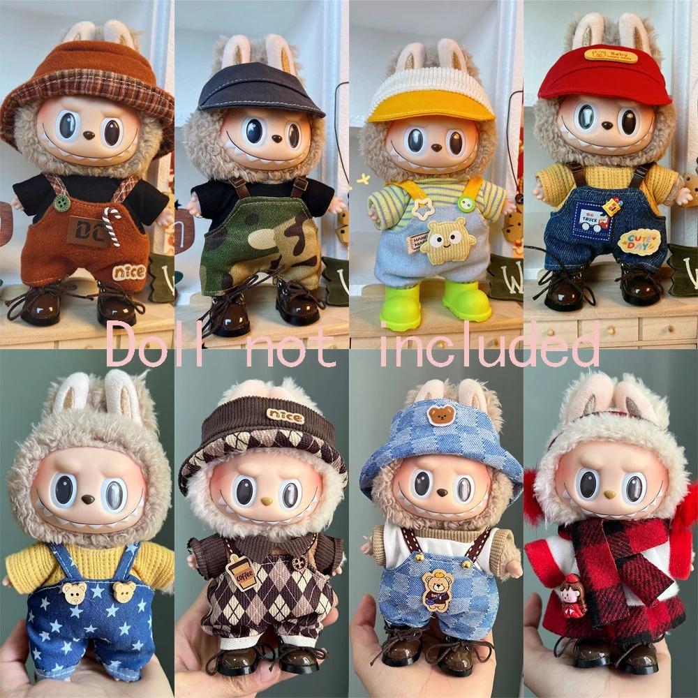 Only Clothes For 15-17CM Labubu Mini Accessories Clothes Clothing Dolls Set Sitting Party Scarf Hat Bag Cute Decoration Gift