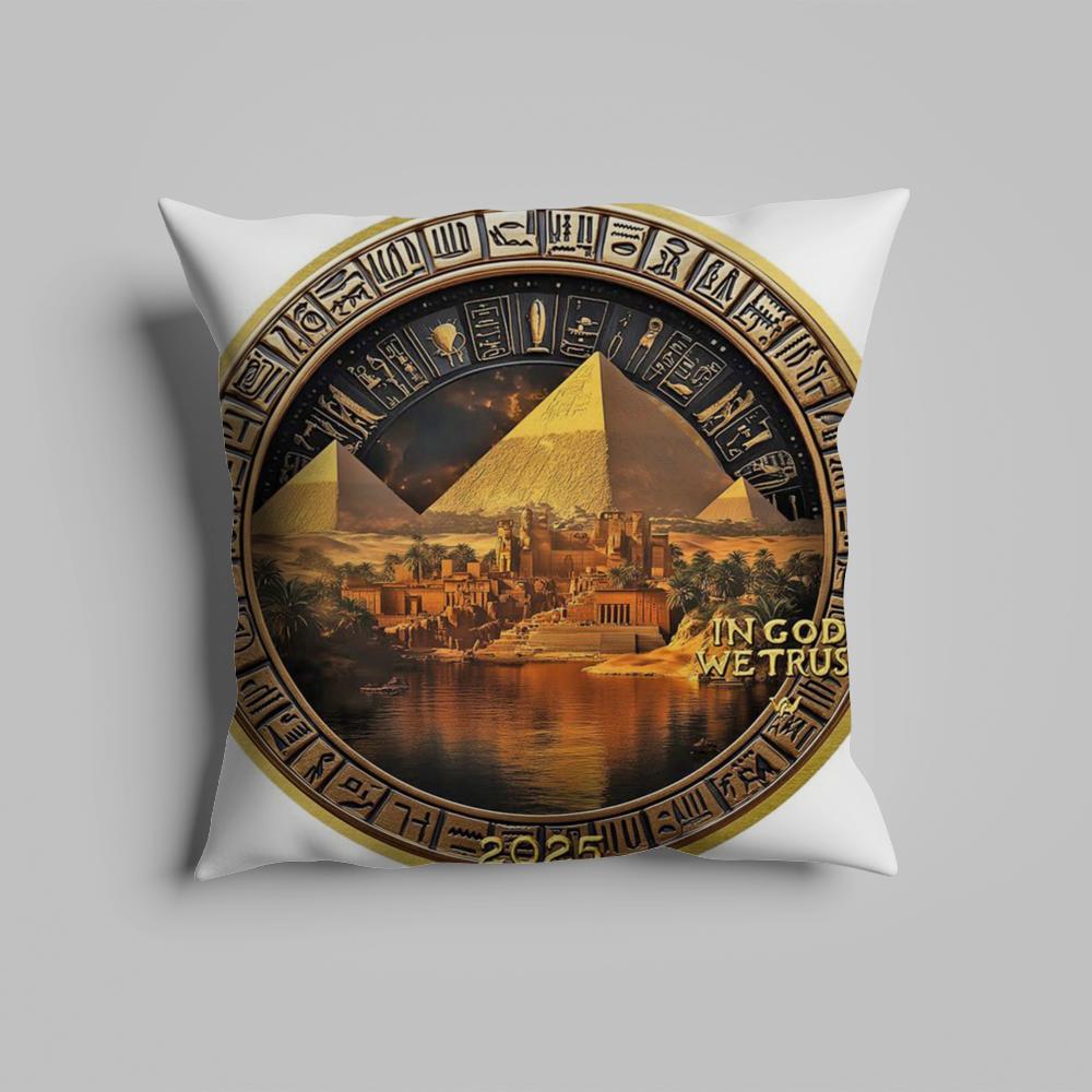 

Pillow Case luxurious home office, sofa decorative Multi sized car seat cushions, pillowcases Egyptian pyramid pharaohs 12x12Inch