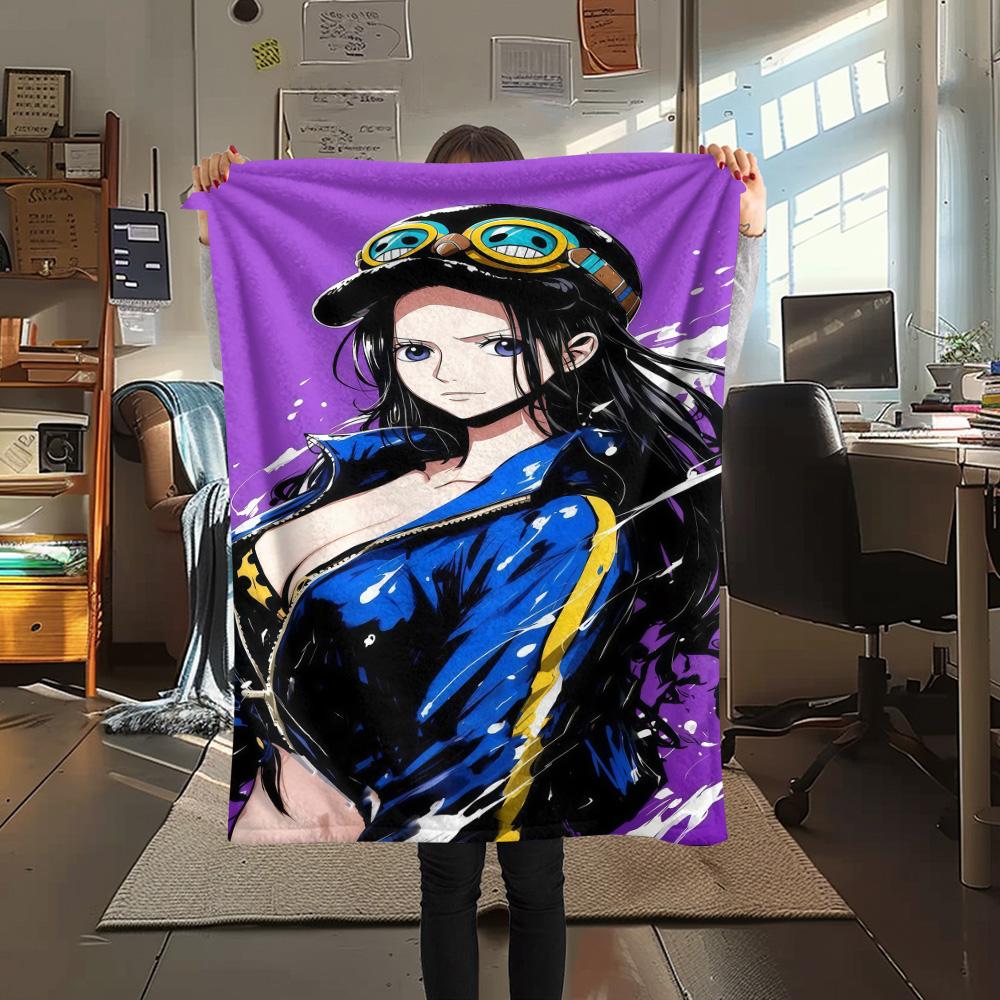 1PC Nico Robin Patterned Flannel Blanket Suitable For All Seasons For Home Decor Warmth And Comfort Gifts Holiday Present