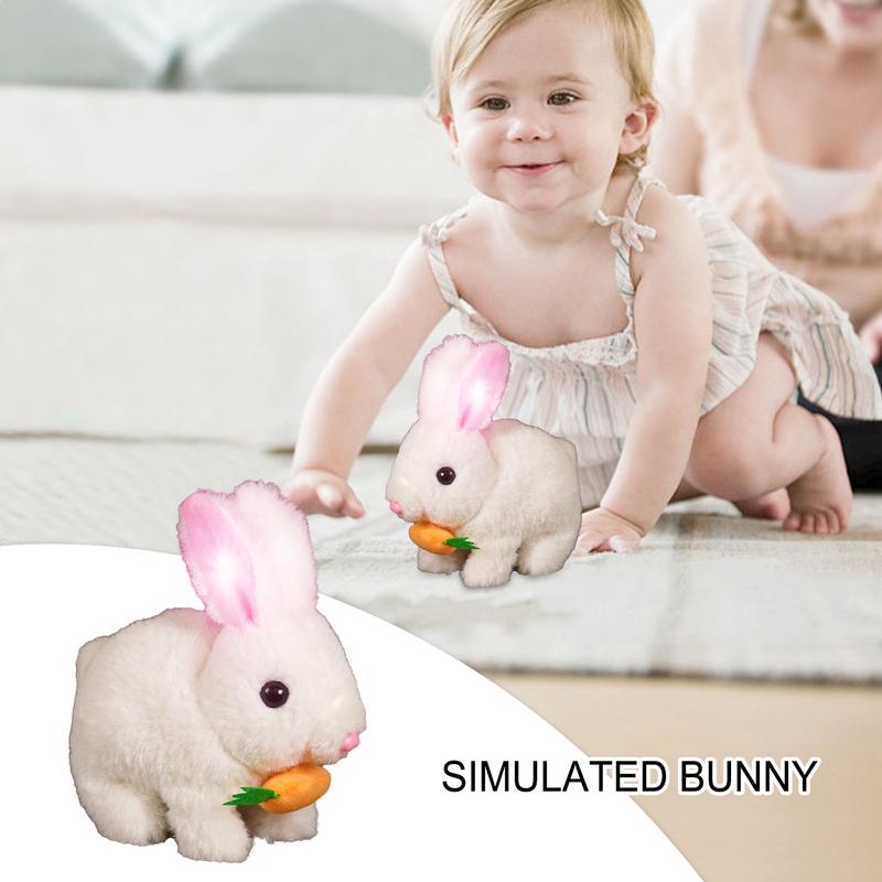 Electronic Simulated Rabbit Toy Bunny Doll Interactive Plush Figures Hopping Robotic Animal Jumping Toys Birthday Gifts For Kids