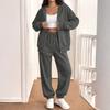 Women's Casual Sweatshirt Jacket and Jogger 2 Piece Set for Fall Winter Wear