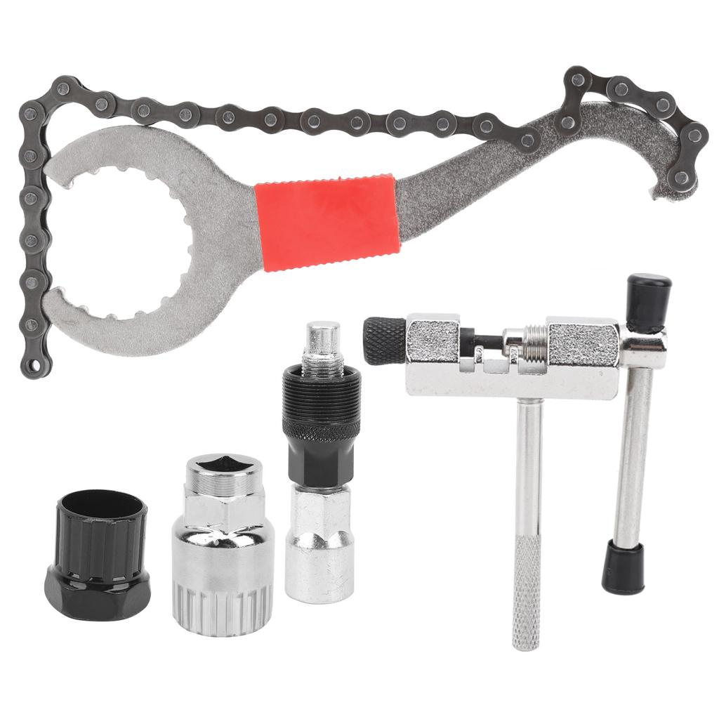 Sykkelkrank Reparasjonsverktøysett Krankavdrager Bunnlagerfjerner Kjedekutter Skiftenøkkel