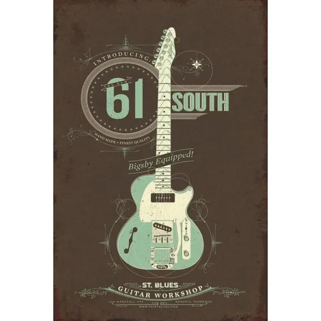 Vintage Rock Music Guitar Metal Wall Sign  Man Cave Gym Pool Bar Bathroom Yard Garage Decor  x in Tin Sign