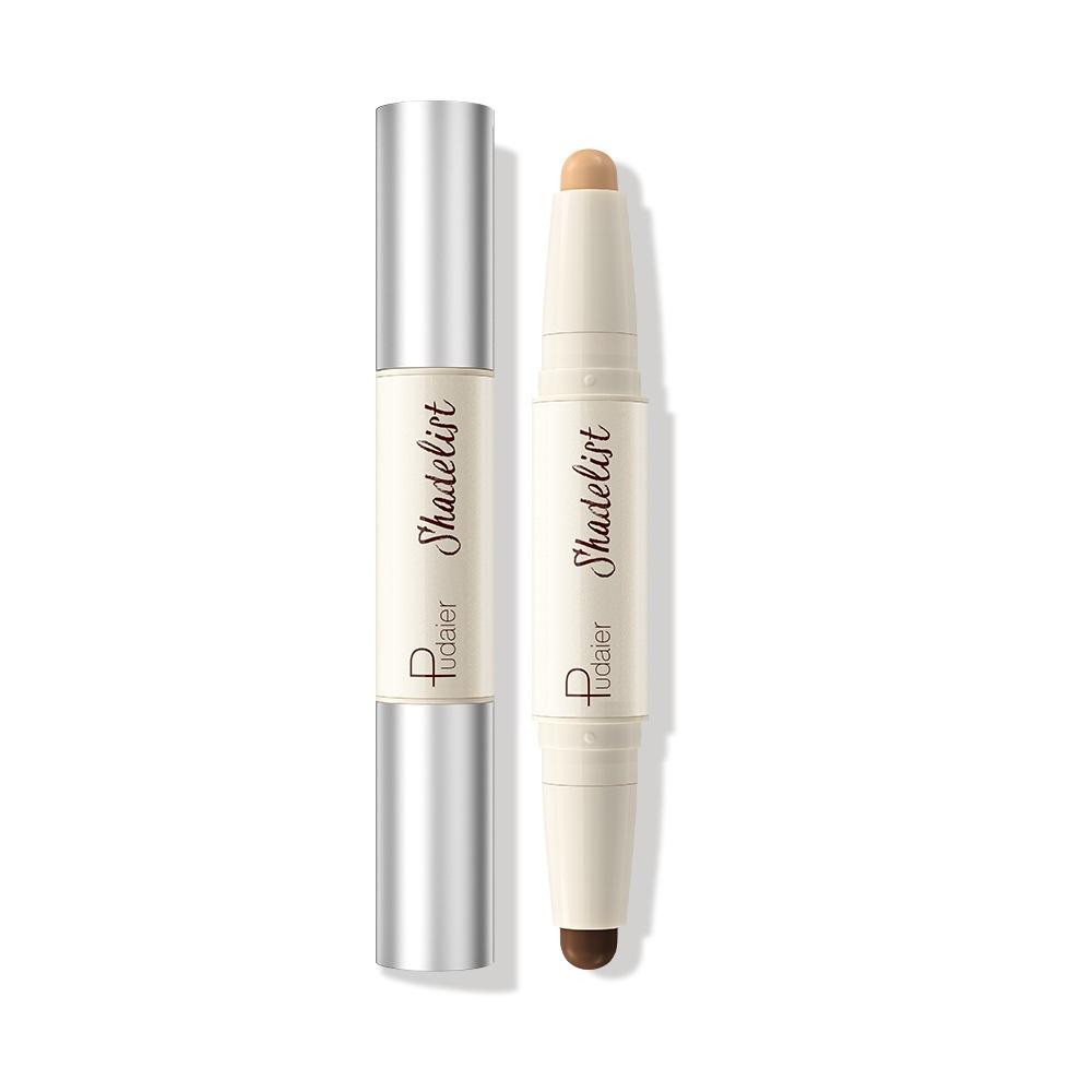 Feuchtigkeitsspendender Seidiger Dreidimensionaler Konturstift Natürlich Matt Zweifarbiger Gesichts-Highlighter Aufheller Nasenschatten Make-up Concealer