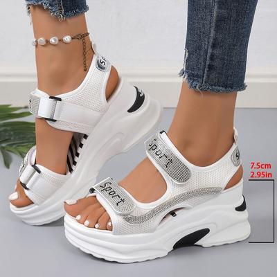 Thick Soled Sandals Women Summer Sequin Platform Gladiator Sandals Casual Sports Sandals Summer Women's Beach Shoes