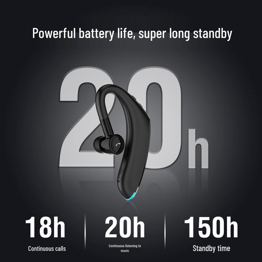 Bluetooth Earphones F900: Single Ear, Clip-On, Wireless, Long Standby, Caller ID, Sporty Design