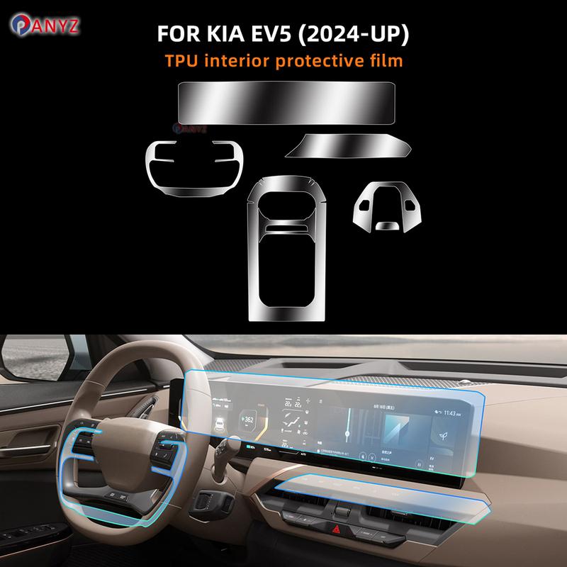 Für Kia EV5 2024 2025 Auto Mittelkonsole Medien Armaturenbrett Navigation TPU Kratzfest Schutzfolie Innenraum Folien Aufkleber