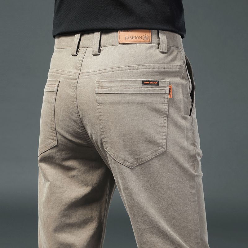 Business Casual Men's Spring and Autumn New Patchwork Button Zipper Pocket Fashion Solid Color Minimalist Straight Pants