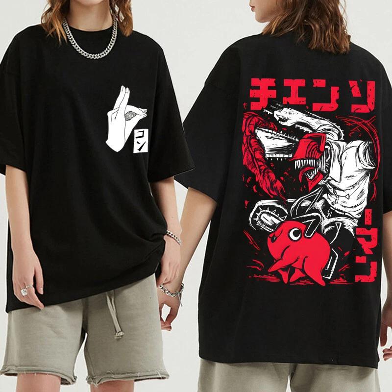 

Chainsaw Man Cosplay Anime Manga T-Shirt Tee Costumes Black Polyester S