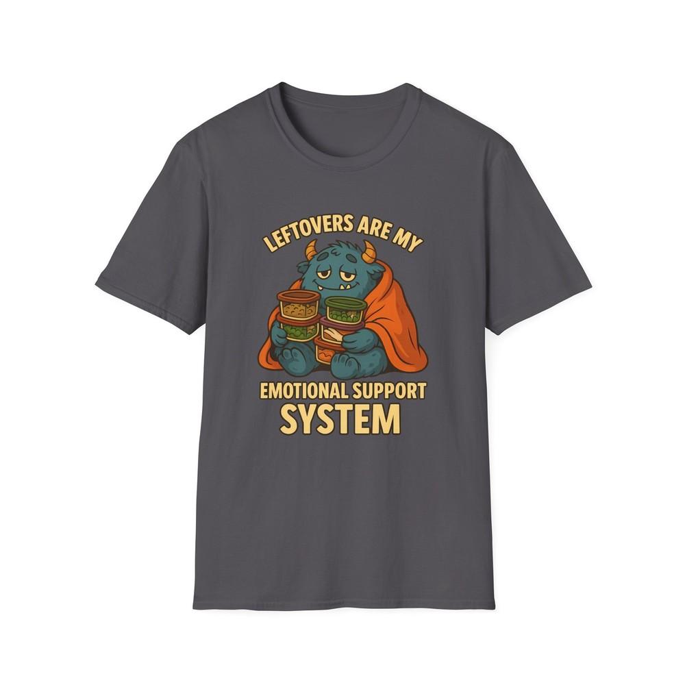 

Unisex Softstyle T-Shirt Emotional Support Thanksgiving Leftovers Cute Monster M