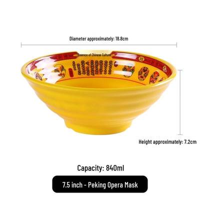 Ciotola per Zuppa di Noodles in Melamina da 7,5 pollici - Design Faccia Stellata