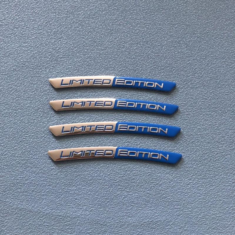 

4PCS Aluminum Alloy Limited Edition Logo Car Hub Sticker Decal Tire Rim Decorative Strip Car Exterior General Accessories.
