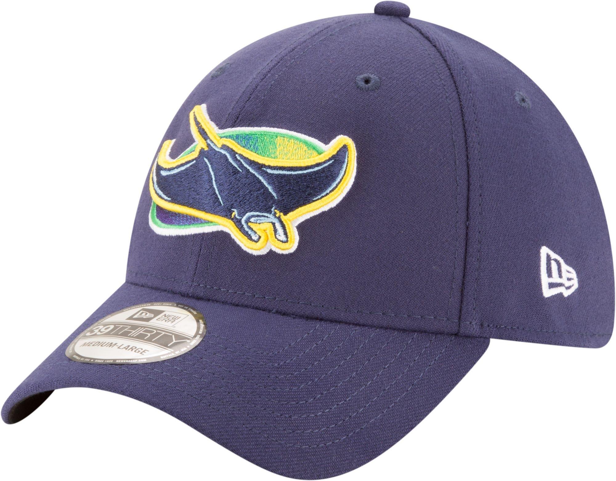 New Era Tampa Bay Rays Navy Team Classic Stretch Fit MLB 39thirty Curved Cap, 3930, Visor, M/L