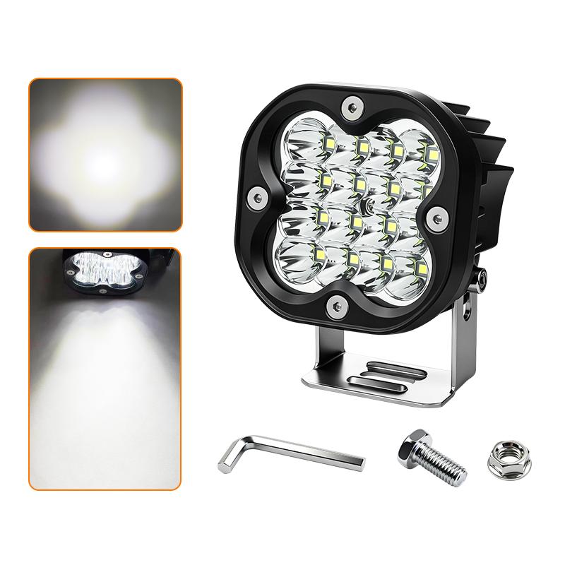 Universal LED Headlights & Fog Lights, LED Work Light Bar, 12V Spotlight, White and Yellow, 4x4 Off-Road Accessories