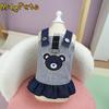 Cat Apparel Cute Pet Strap Denim Skirt Soft Thin Design Dog Vest Harness Breathable Pet Chest Strap for Puppy Kittens