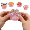 Transparent Paw Fidget Toy Cat Stress Relief Strawberry Grape Cherry Carrot Pineapple Kitten TPR Squeeze Sensory with Glitter Ball Portable