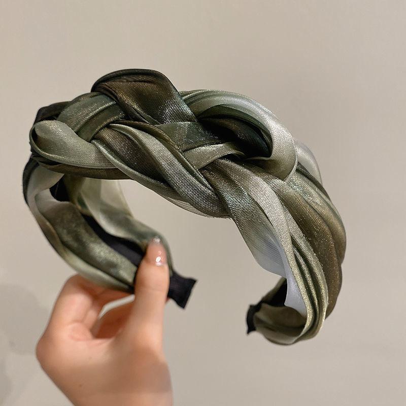 2022Korean Fine Flash Yarn Braid Headband Summer Wild Hair Accessories High-end Wide-brimmed Headband
