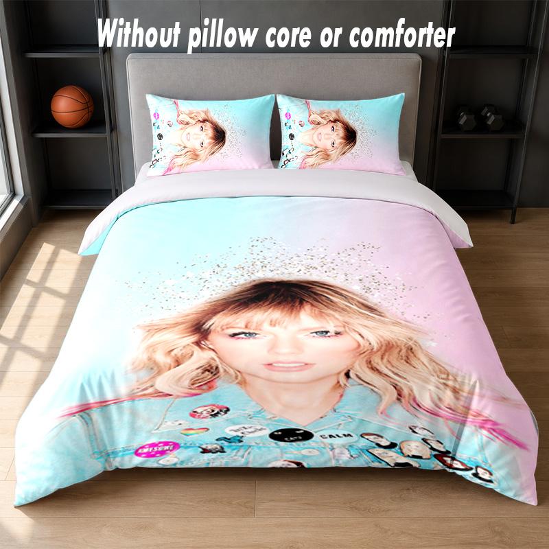Set Biancheria da Letto Design Taylor Swift 1 Copripiumino + 2 Federe Morbido Traspirante Biancheria da Letto per la Casa