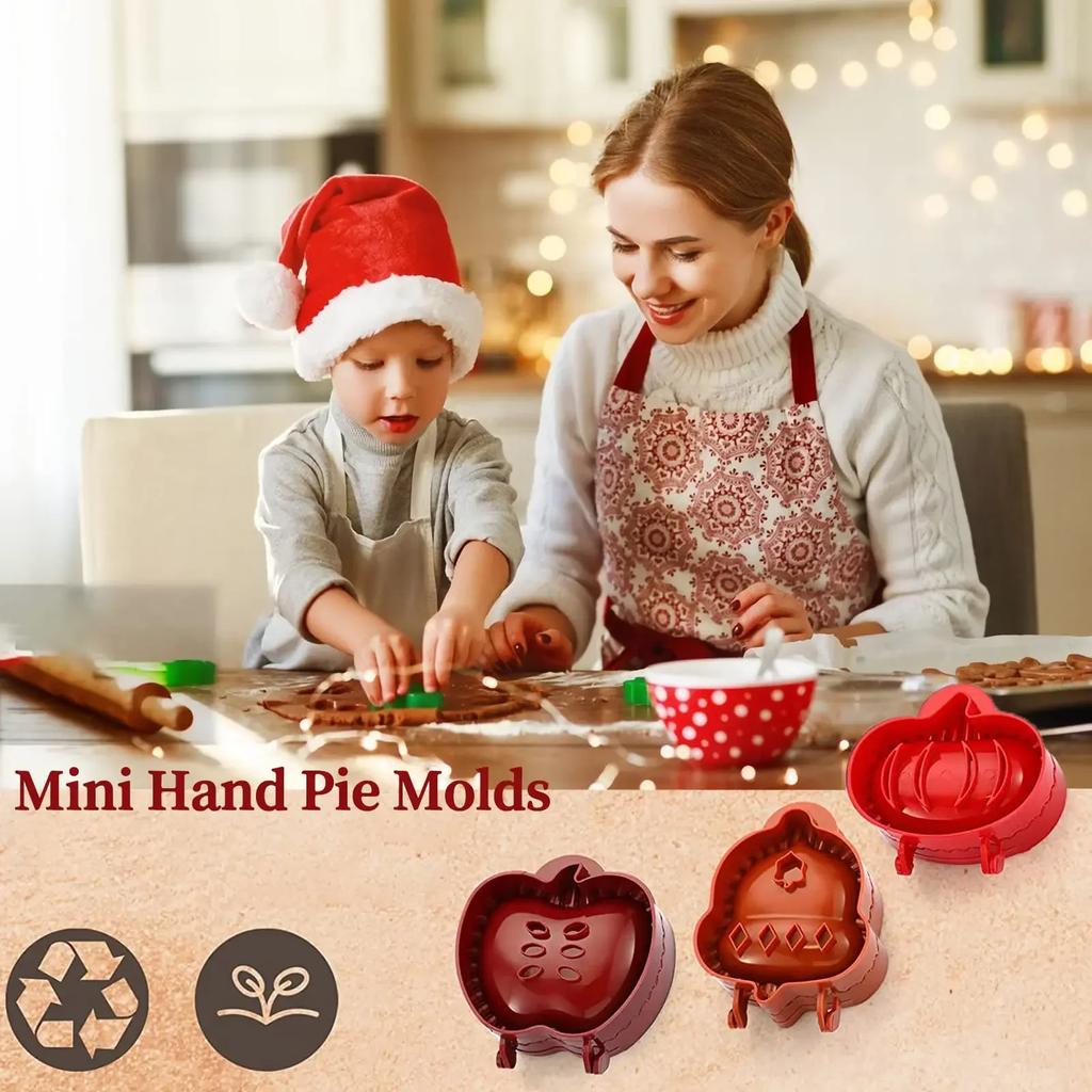 Halloween Christmas Mold Pie Cutter and Sealer Round Empanada Press Maker Pumpkin Mould Kitchen Gadget Cookie Mould for Baking