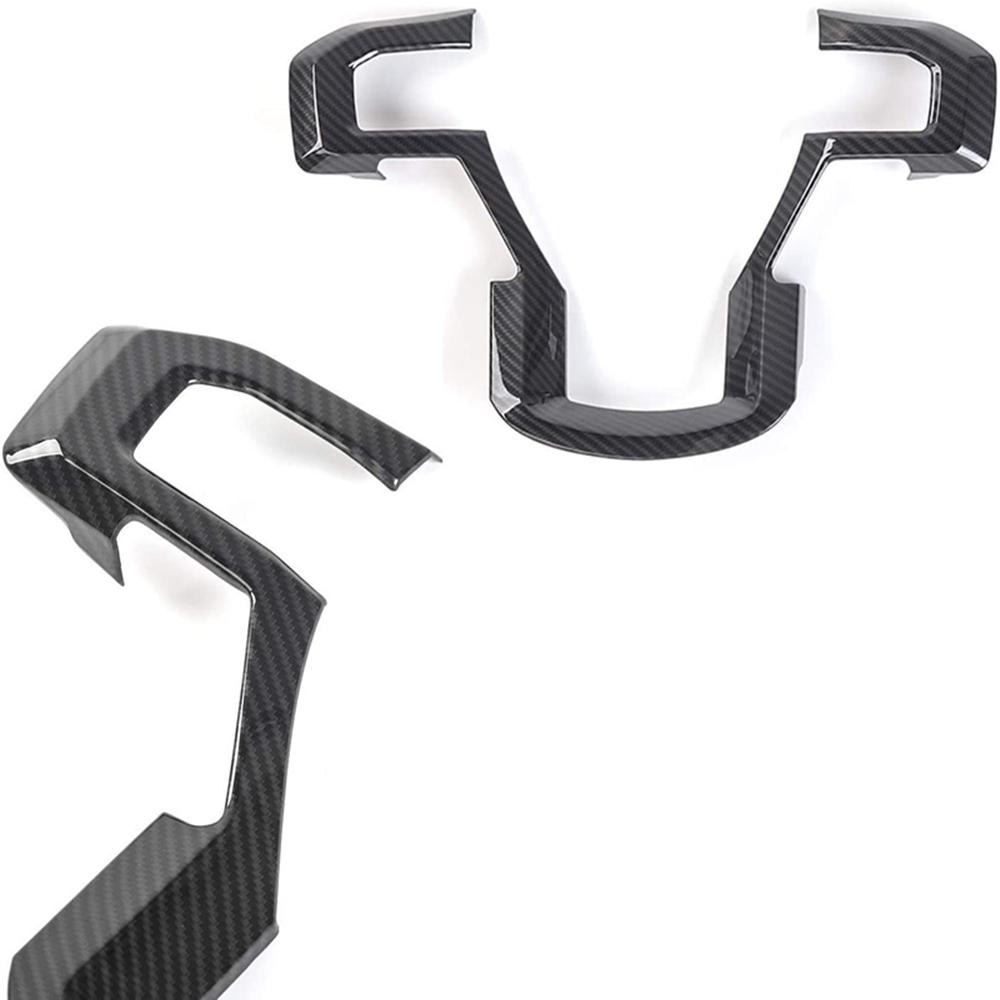 ABS Carbon Fiber Look Steering Wheel Cover Trim For 17-20 Ford F-150 F-250 F-350