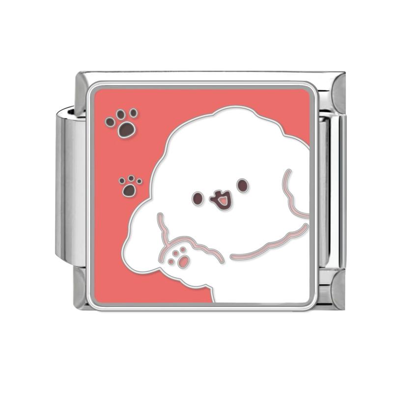 Cartoon Cute Cats Dogs Paw Heart Night Moon Flowers Italian Charm Links Fit 9mm Stainless Steel Bracelet Women DIY Making Gifts