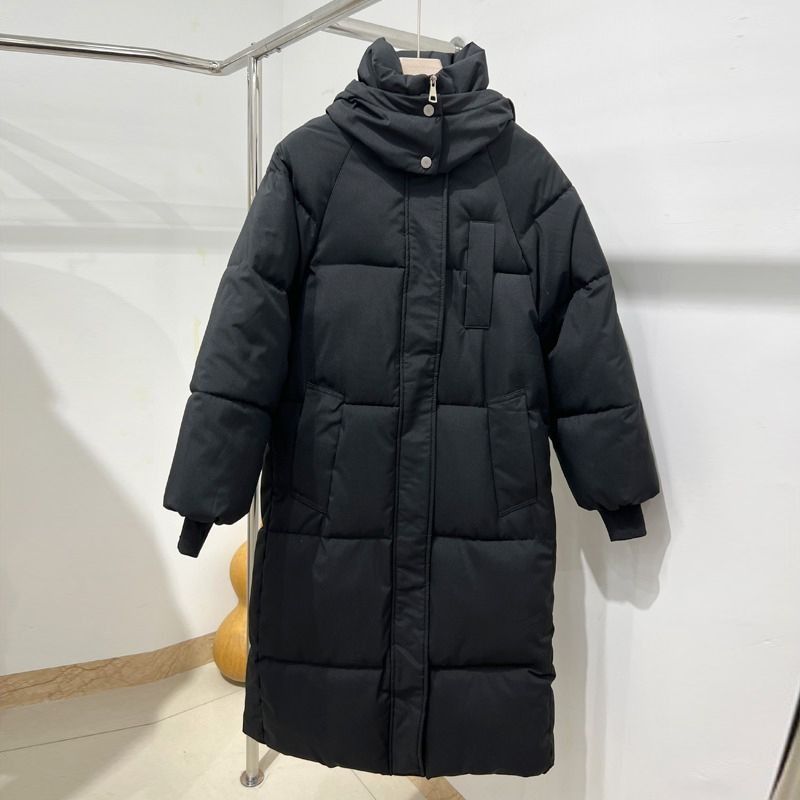 Winter Down Cotton Coat Women's Mid-length New Style Loose Thickened Cotton Jacket Knee-high Bread Coat Cotton Coat Jacket
