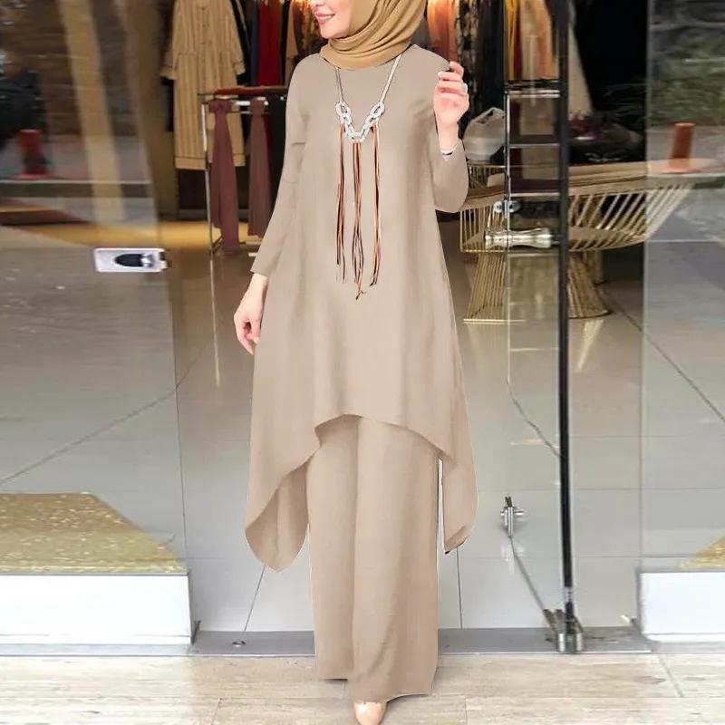 2024 Hot-Selling Solid Color Muslim Attire Set