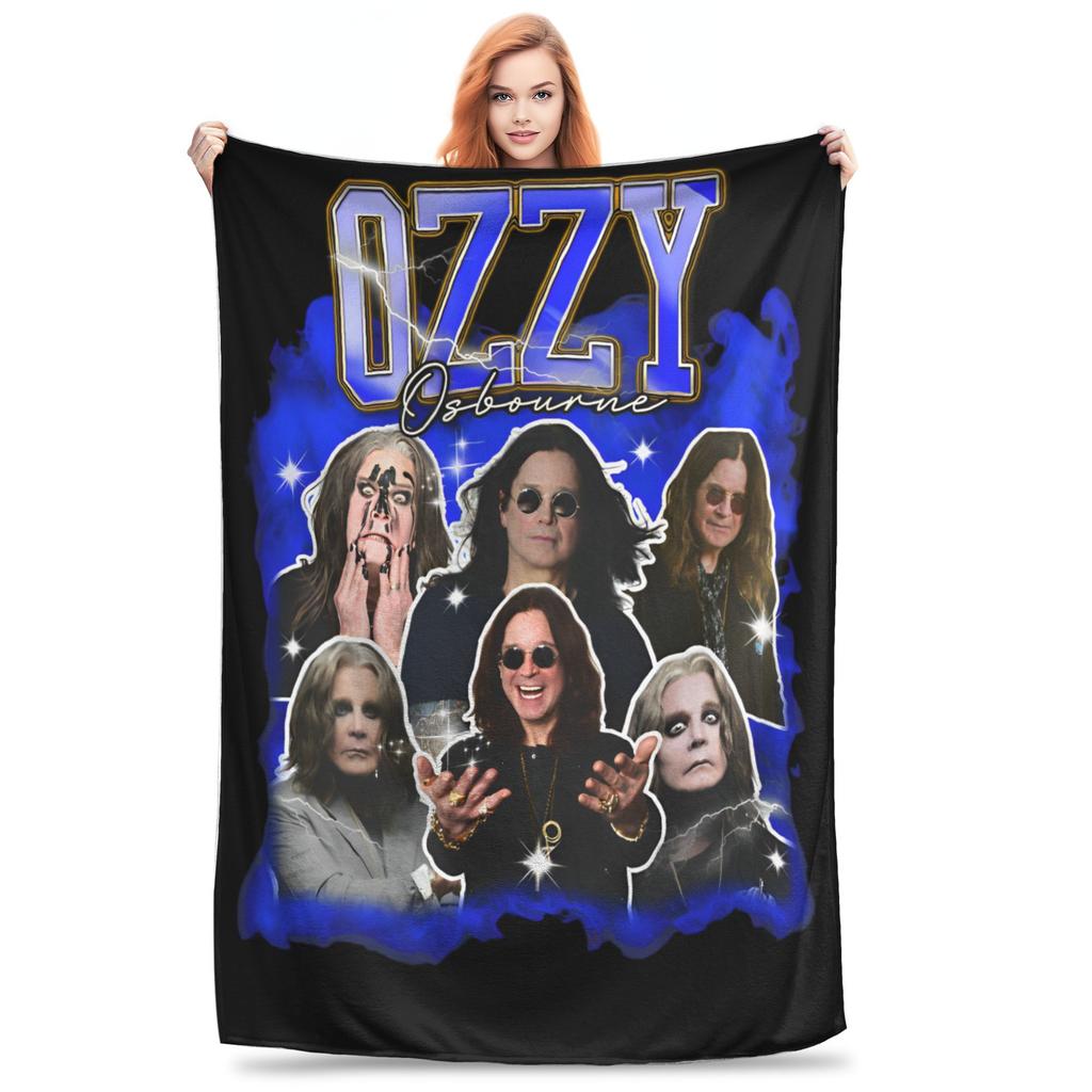 Black Sabbath Ozzy Osbourne Blanket Back To The Beginning Tour  Decorative Flannel Throw Blanket For Home Decor Warm Bedspread
