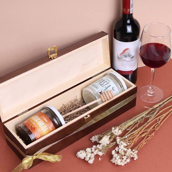 Creative Deco Box Wooden Wine Crate Gift Brown Brown | Storage Box | 1 Bottle | 36x11x9.8 Cm