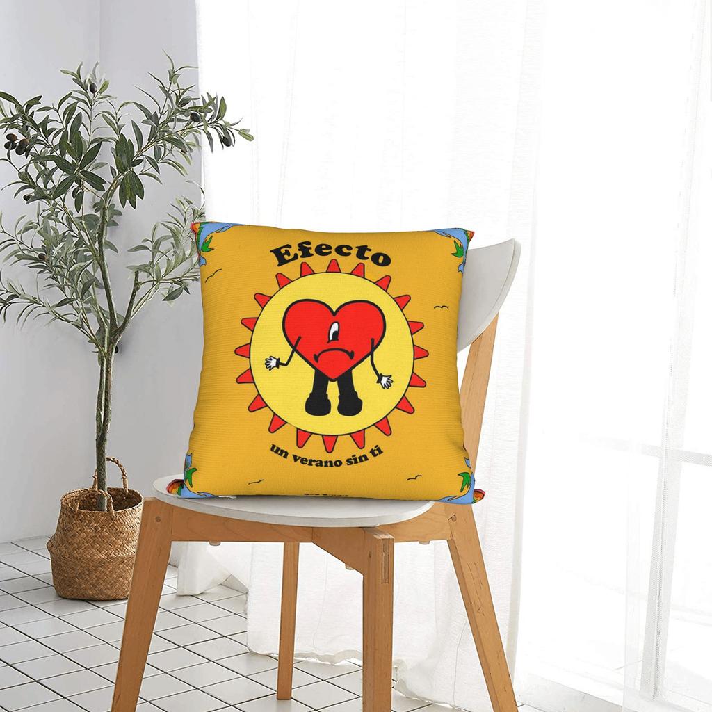 Bad Album Cute Pattern Square Pillow Covers Polyester Room Bunny Cushion Cover Creative Home Decoration Pillow Cover 45*45