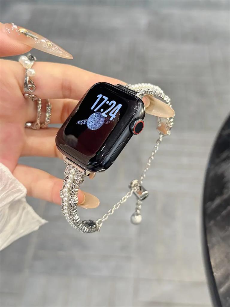Modearmband för Apple Watch Länkarmband Serie 10/9/8/7/6/5/4 SE 40mm 41mm 42mm 44mm 45mm 46mm 49mm Rem