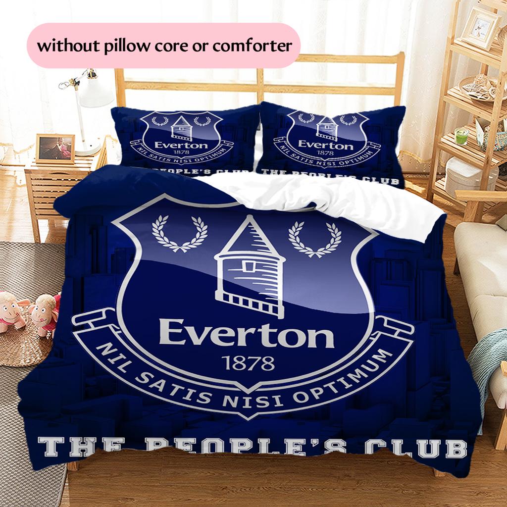 Everton FC Pattern Bedding Home Decoration Birthday Gift (1 * duvet cover + 2 * pillowcase, without core)