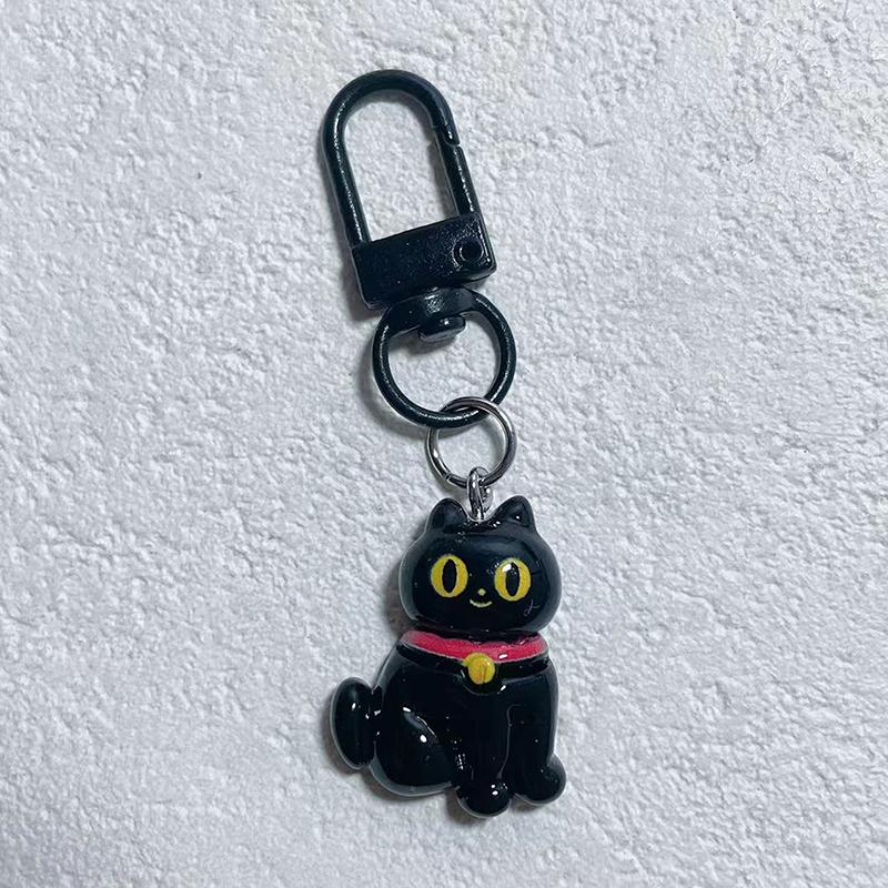 Cute Little Ghost Dark Demon Animals Resin Halloween Keychain For Women Keyring Bag Charm Pendant Car Key Accessories