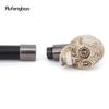 Yellow Resin Skull Head Walking Cane Fashion Decorative Steel Stick Gentleman Elegant Cosplay Cane Knob Crosier 92cm